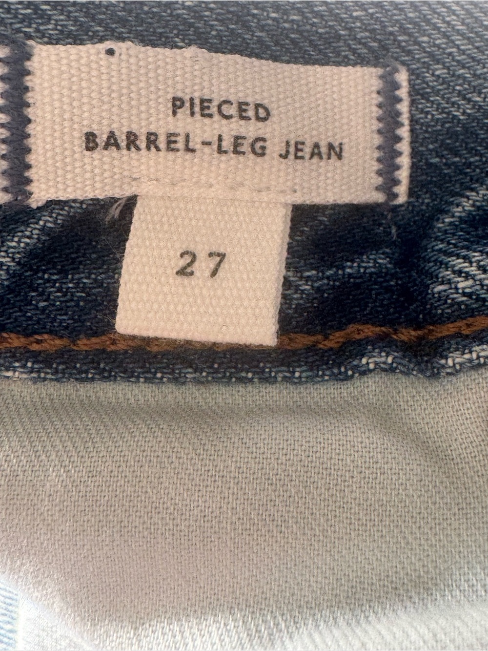 New! Madewell Pieced Barrel-Leg Jeans Rockcastle Wash - Picture 4 of 6